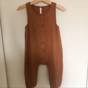 Quincy Mae Woven Jumpsuit in Rust NWT